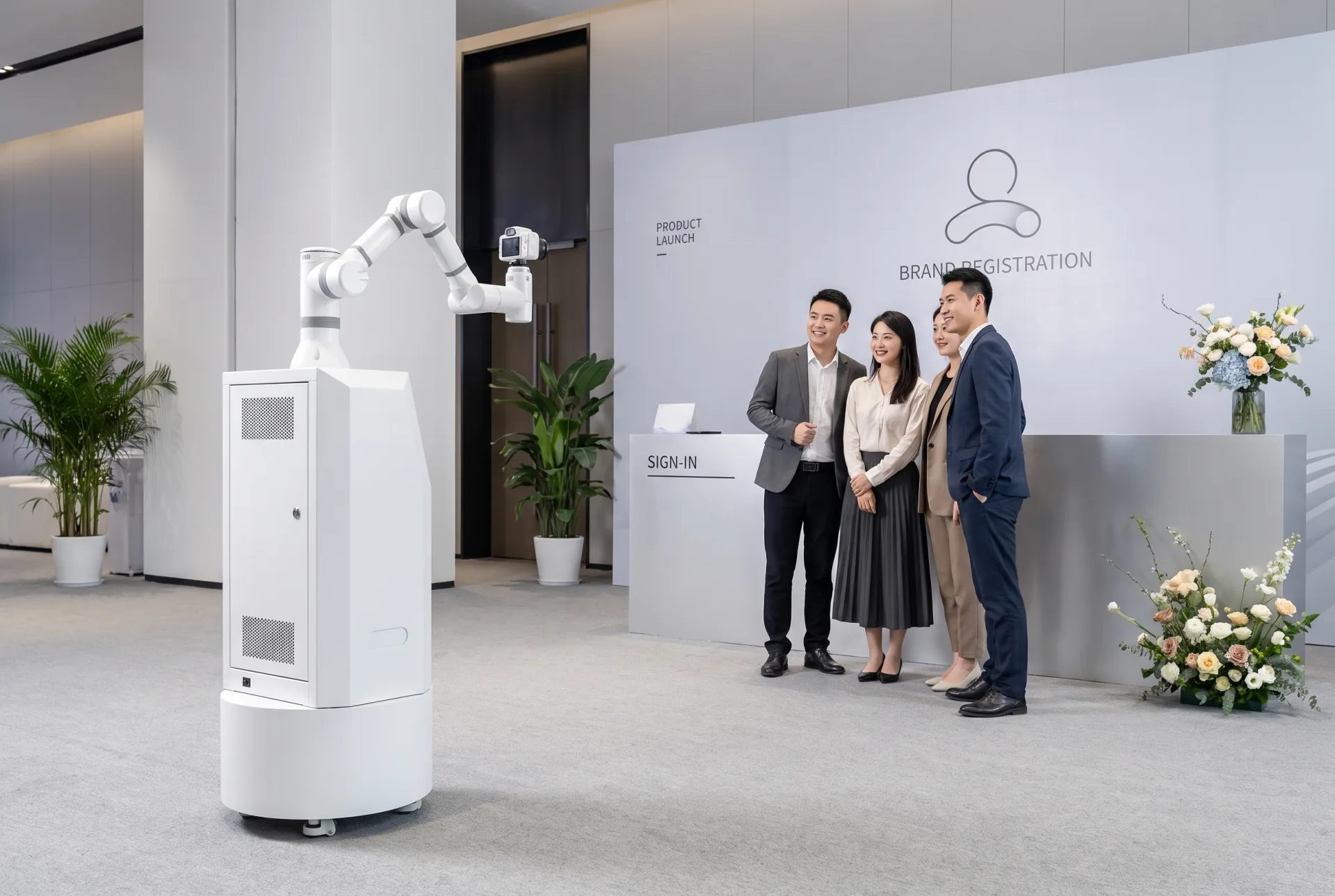 Orbiti AI智能拍照机器人应用于发布会现场